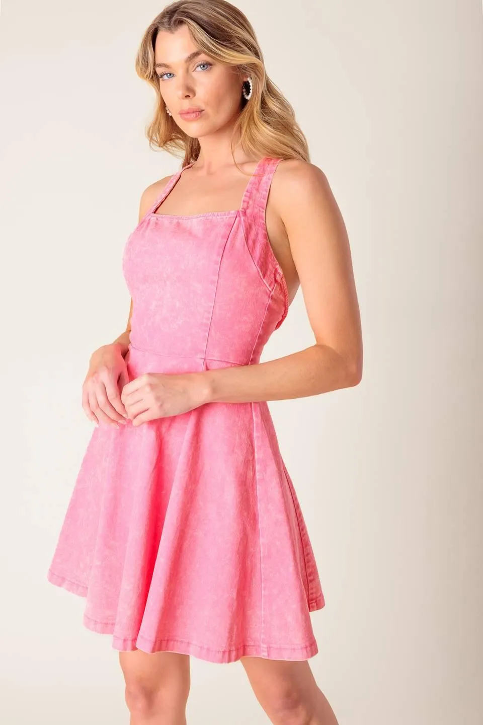 Hibiscus Hideaway Woven Mini Dress sold by Zulily