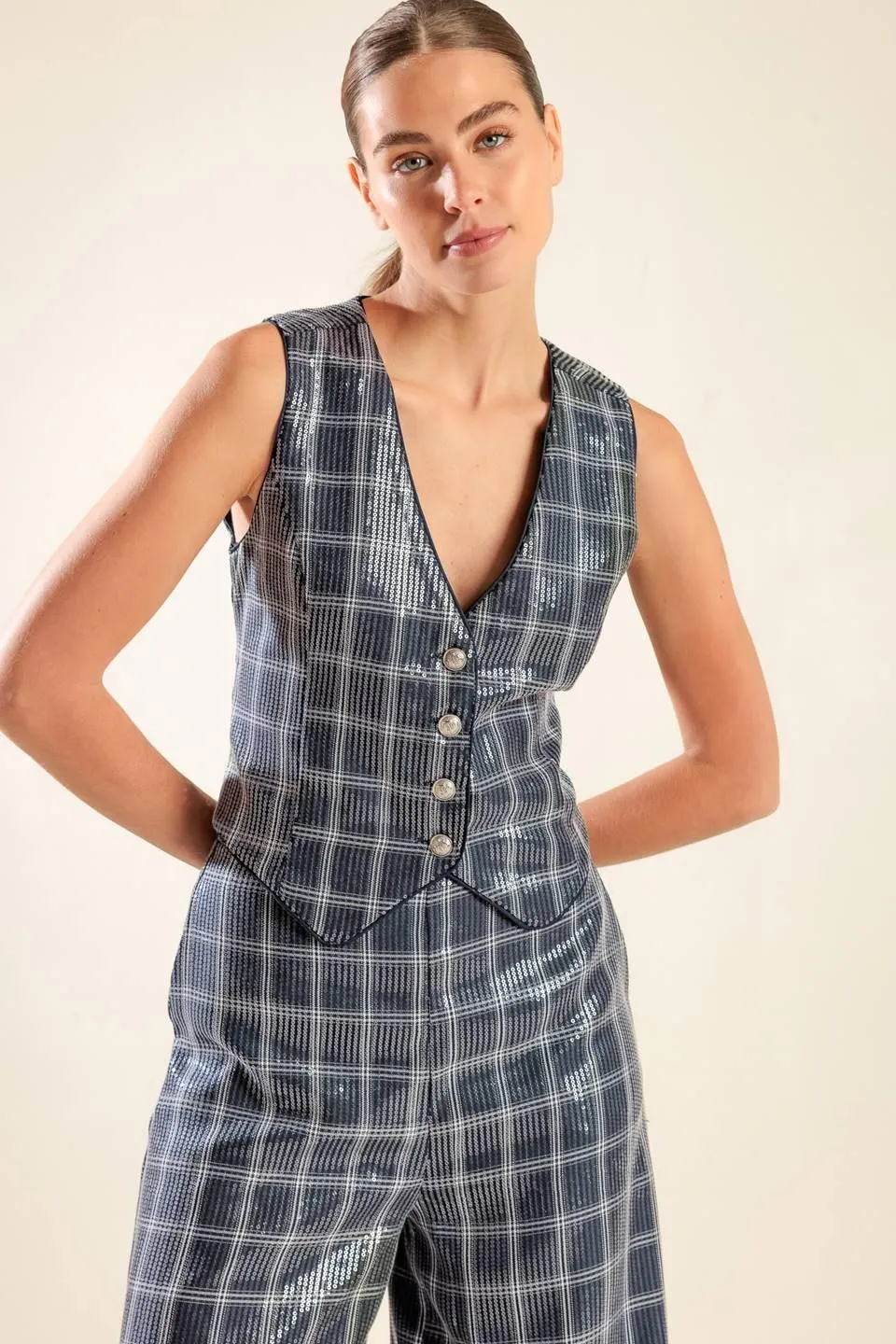Traveling Far Navy Sequin Vest sold by Zulily product image thumbnail 3