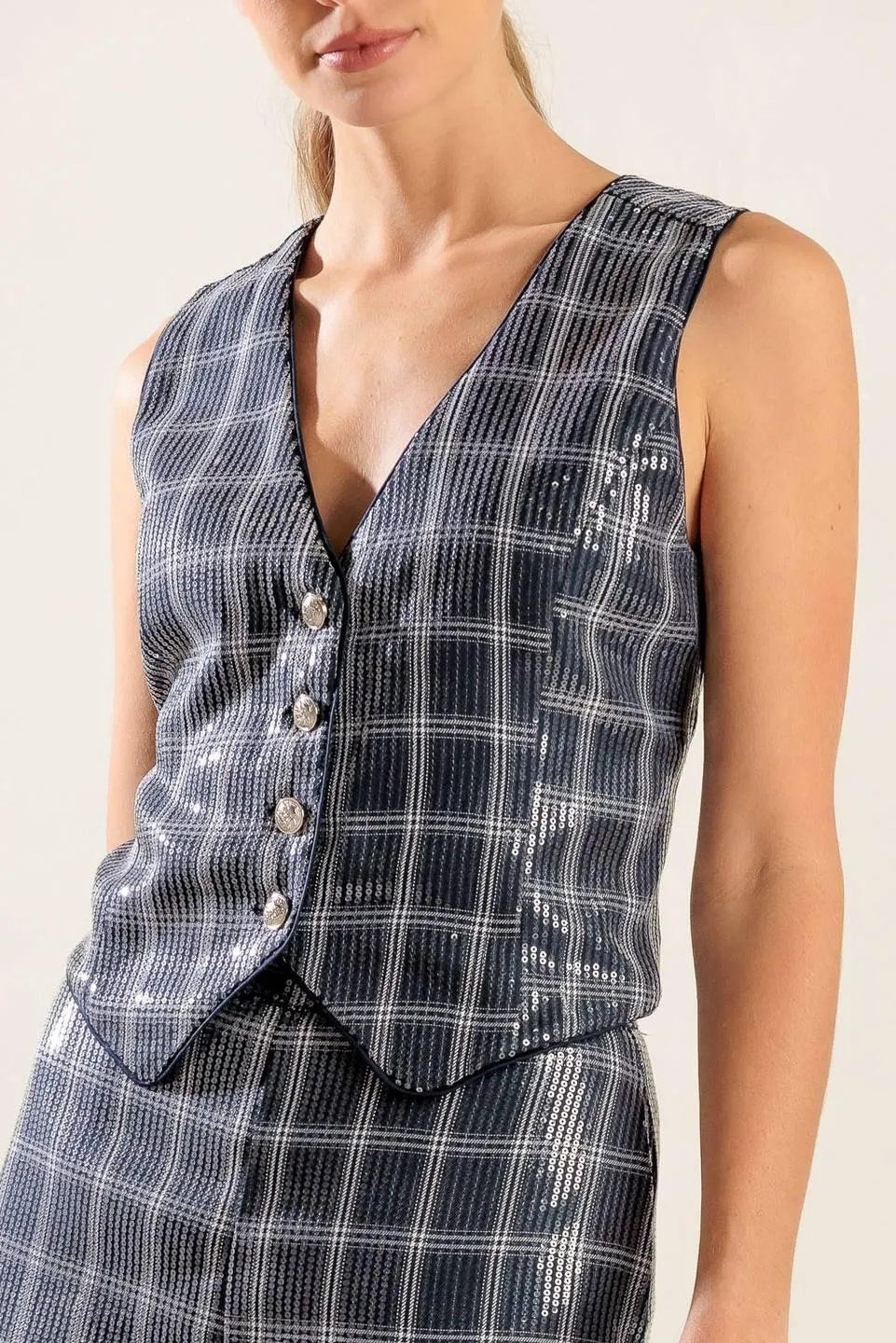 Traveling Far Navy Sequin Vest sold by Zulily product image thumbnail 2