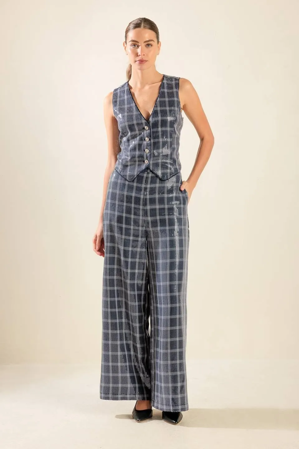 Traveling Far Navy Sequin Pants sold by Zulily product image thumbnail 4
