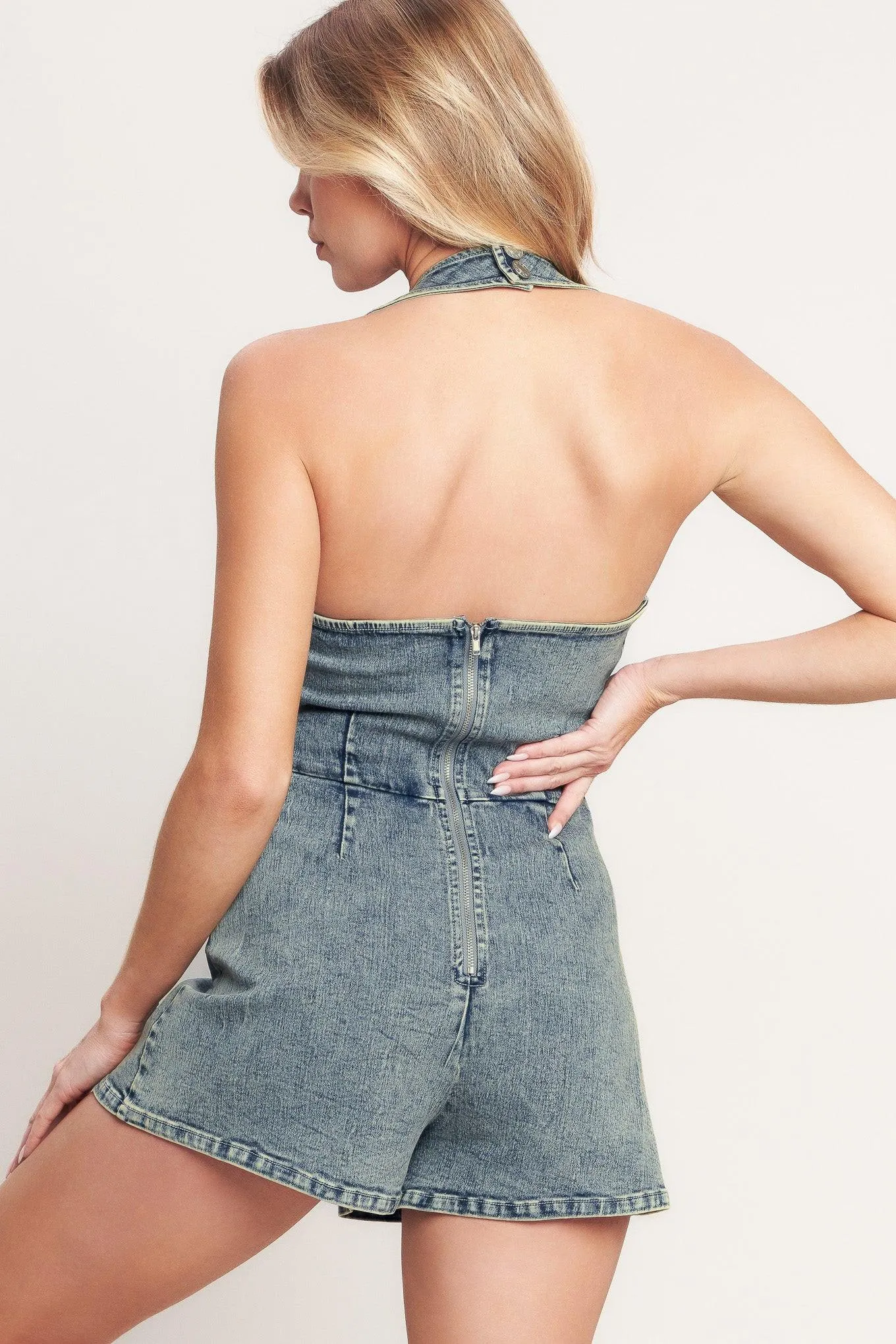 Everyday Escape Denim Romper sold by Zulily product image thumbnail 2