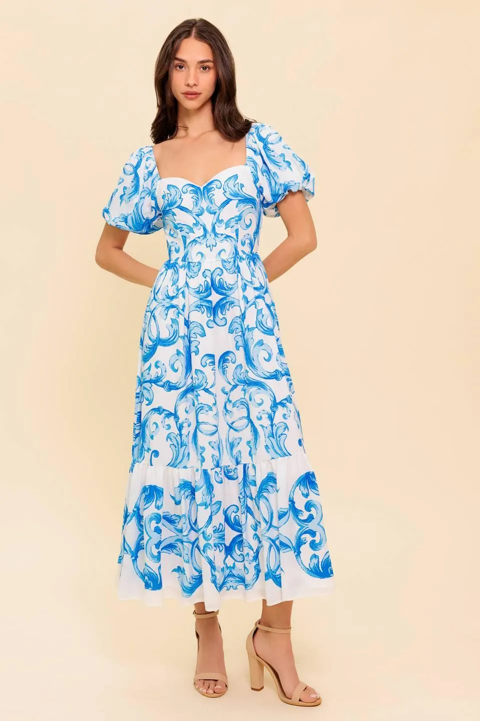 A Work of Art Blue Woven Midi Dress sold by Zulily