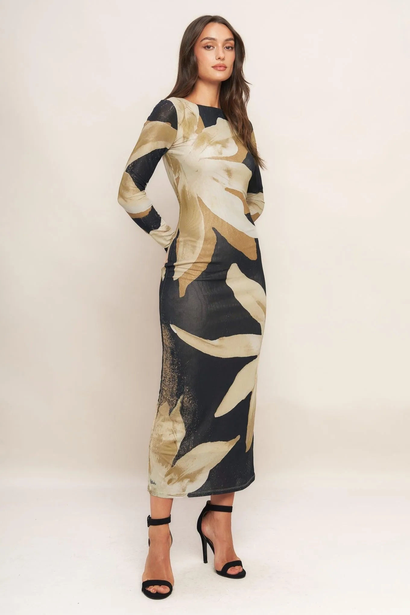 Abstract Botanica Power Mesh Midi Dress sold by Zulily product image thumbnail 4