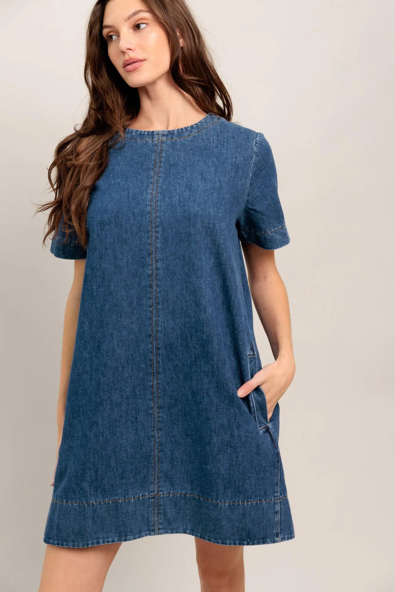 Simply Put Together Denim Mini Dress sold by Zulily product image thumbnail 5