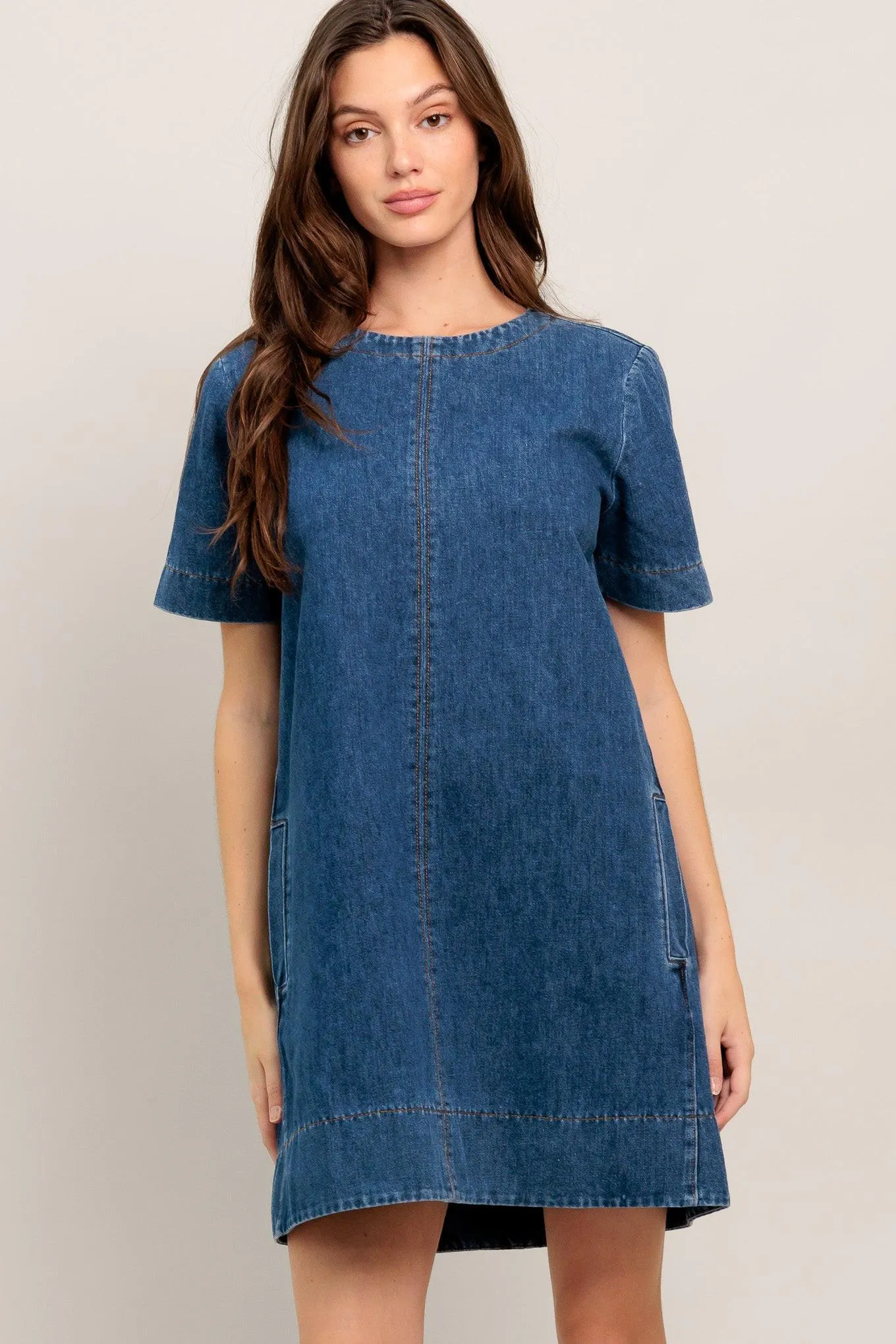 Simply Put Together Denim Mini Dress sold by Zulily product image thumbnail 3