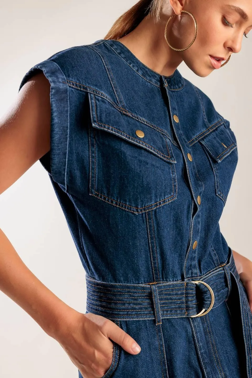 A Little Bit of This Denim Romper sold by Zulily product image thumbnail 4