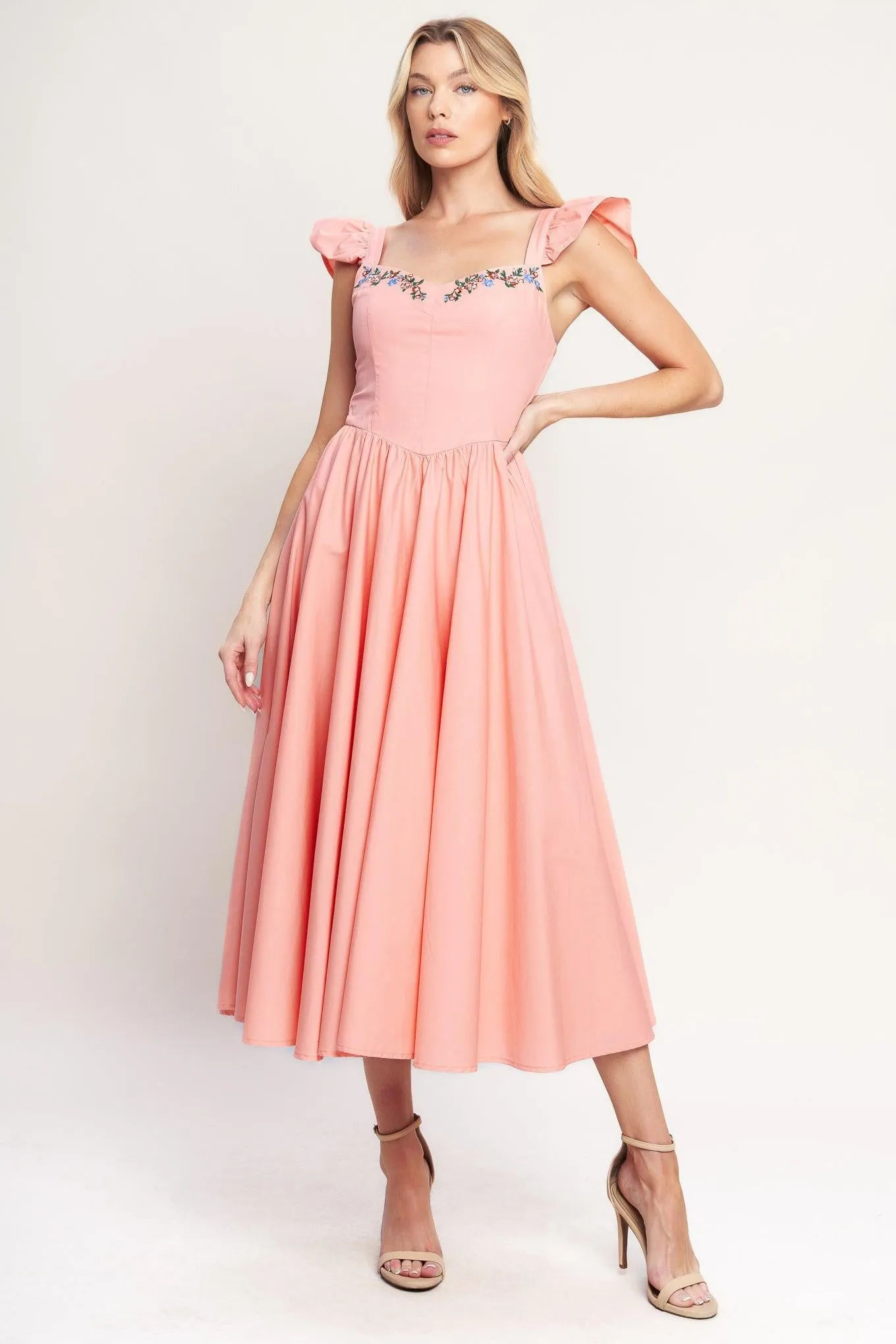 Blushed With Love Woven Midi Dress sold by Zulily