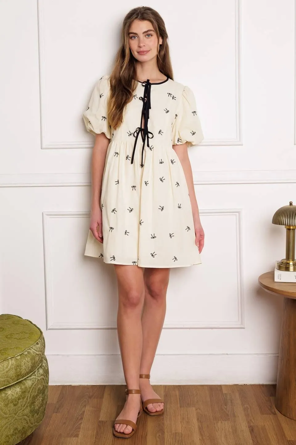 A Day at the Vineyard Woven Mini Badydoll Dress sold by Zulily