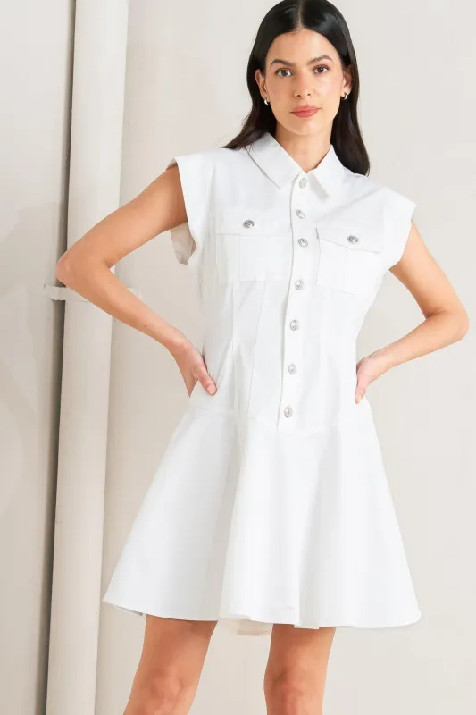 Confidently Yours White Woven Mini Dress made by Flying Tomato