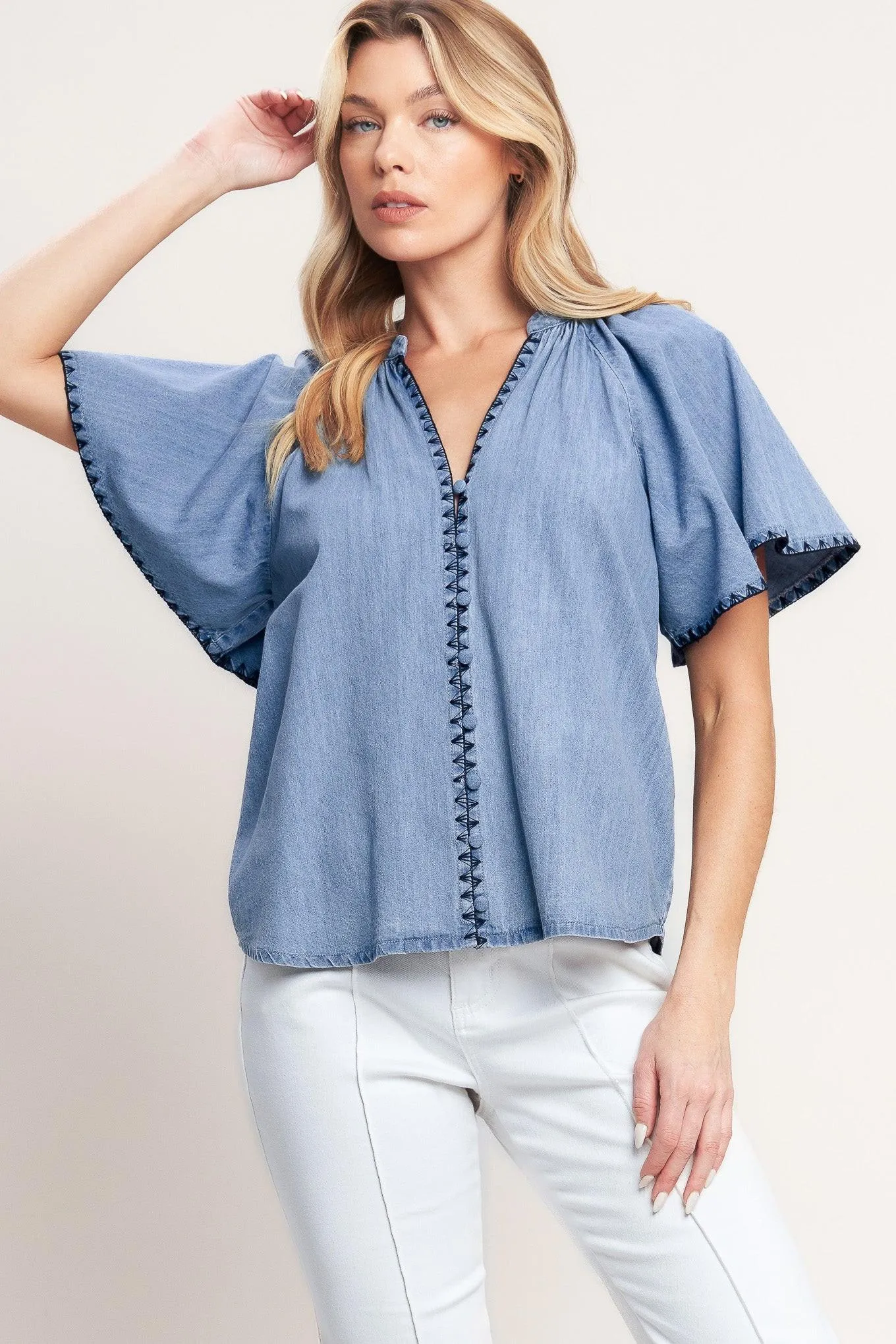 Weekend Wanderer Woven Top sold by Zulily product image thumbnail 4