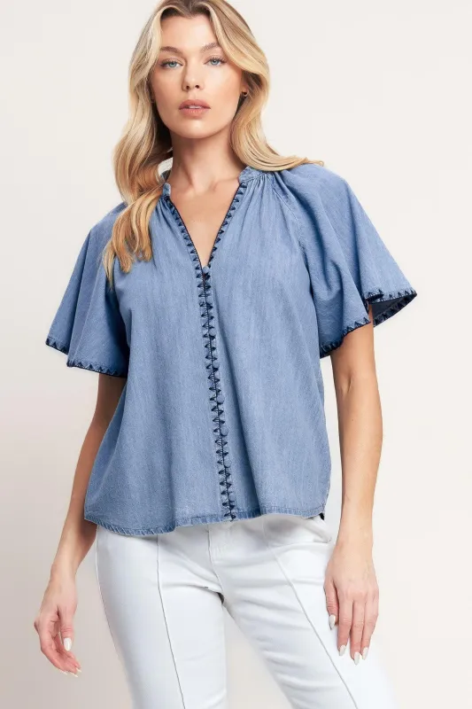 Weekend Wanderer Woven Top made by Flying Tomato