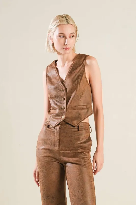 A Gift From Love Leather Vest made by Flying Tomato
