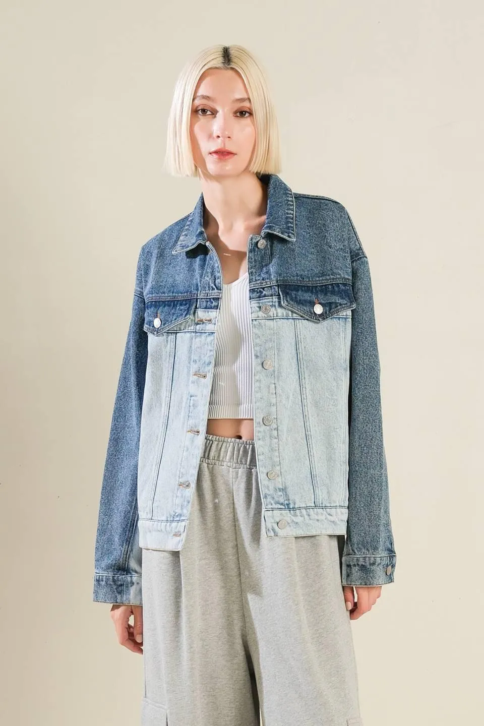 A Bar Song Denim Jacket sold by Zulily product image thumbnail 3