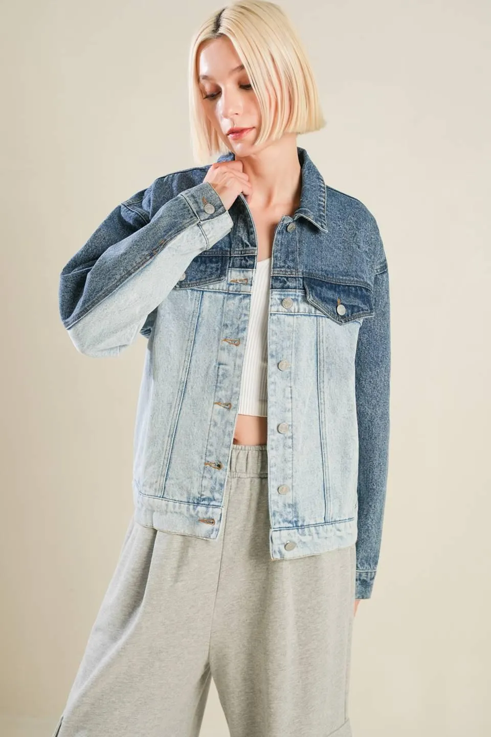 A Bar Song Denim Jacket sold by Zulily