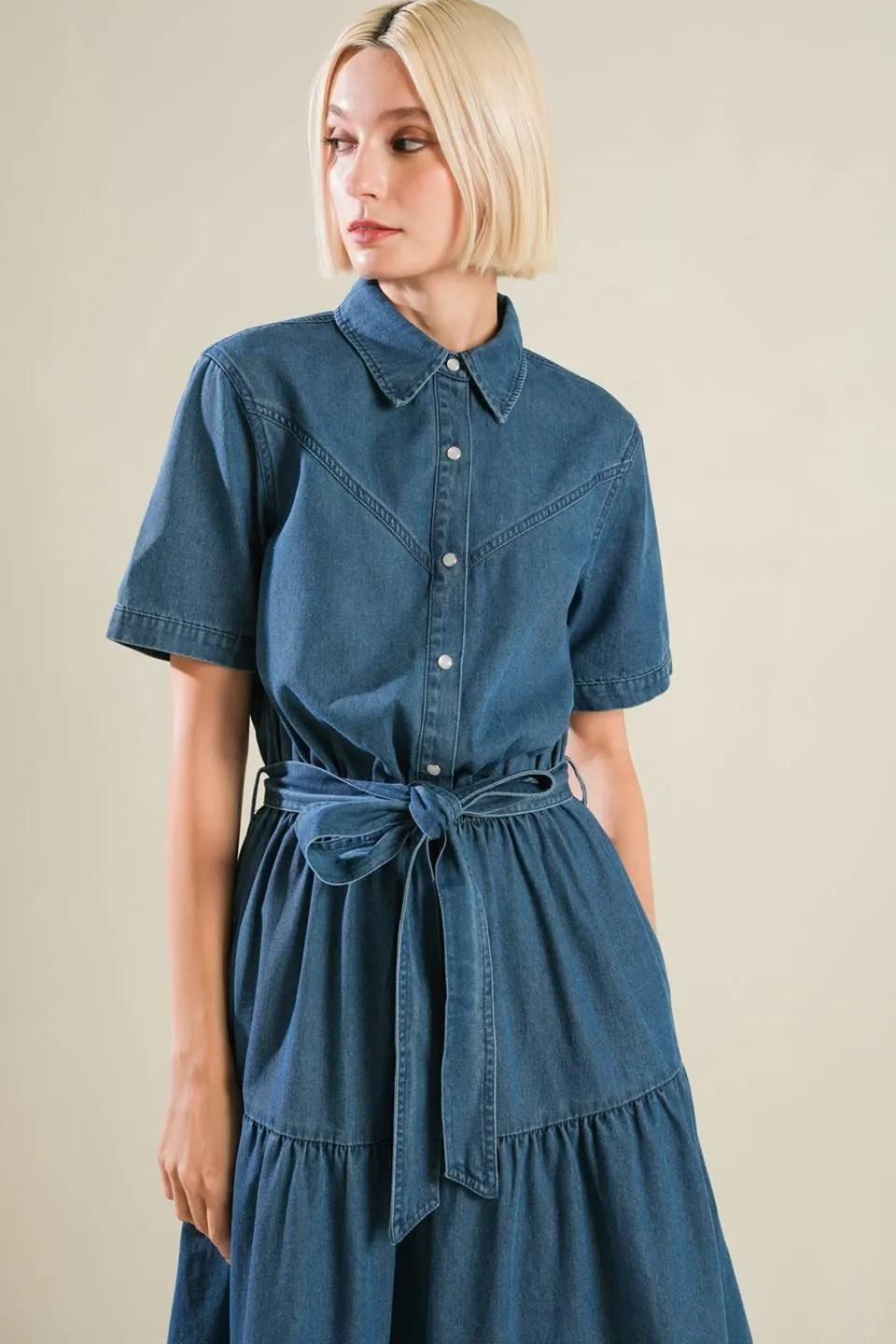 Absolute Edge Denim Midi Dress sold by Zulily product image thumbnail 5