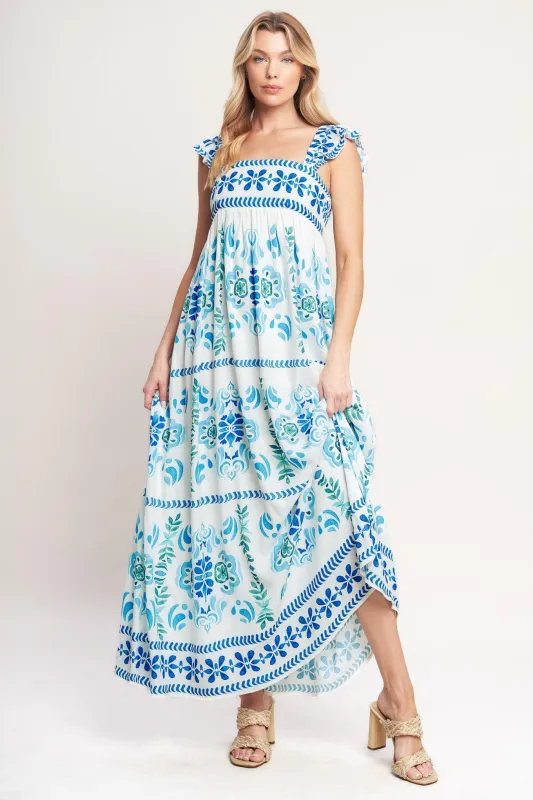 Walking on the Coast Woven Maxi Dress made by Flying Tomato
