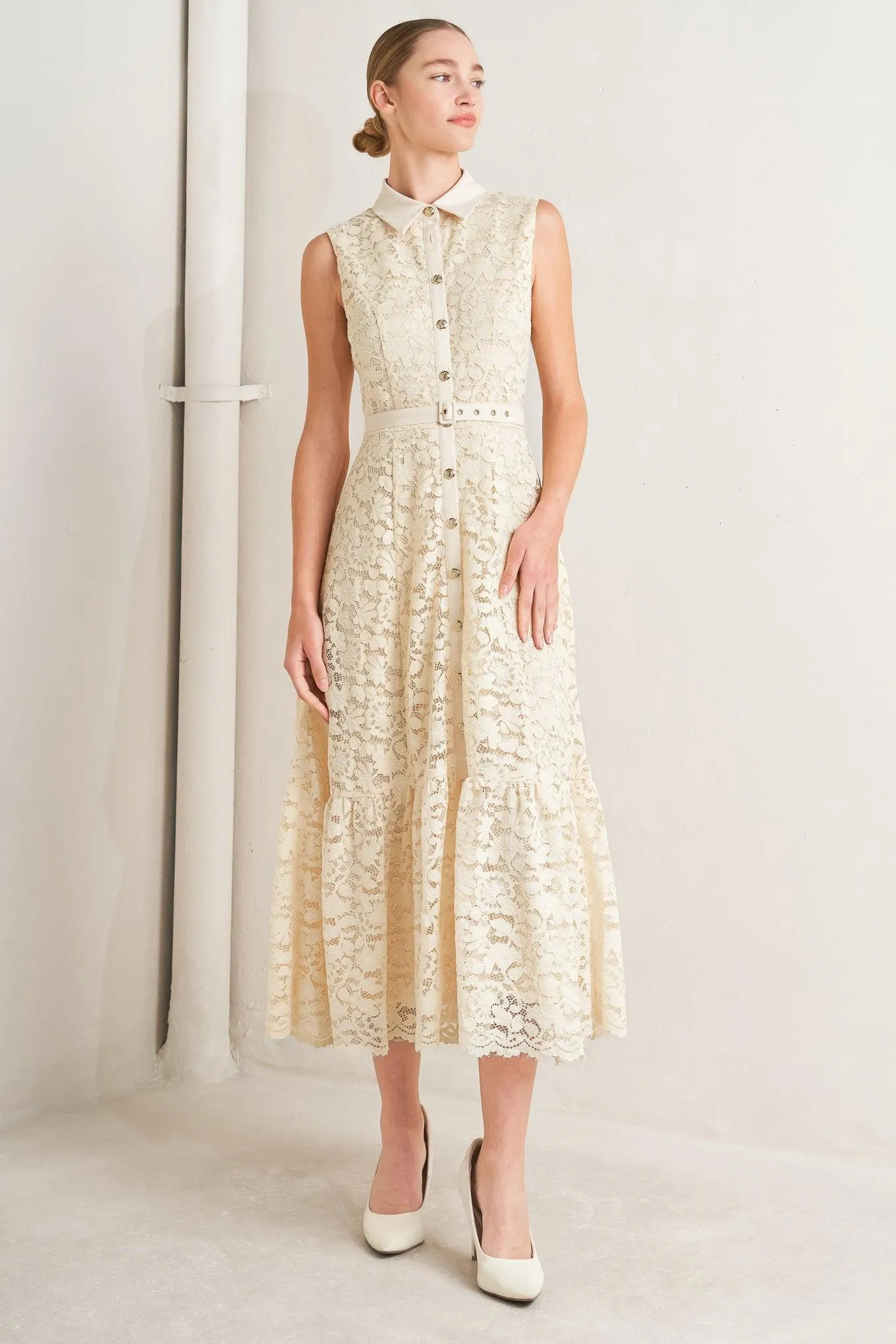 Purely Romantic Woven Lace Midi Dress sold by Zulily product image thumbnail 3
