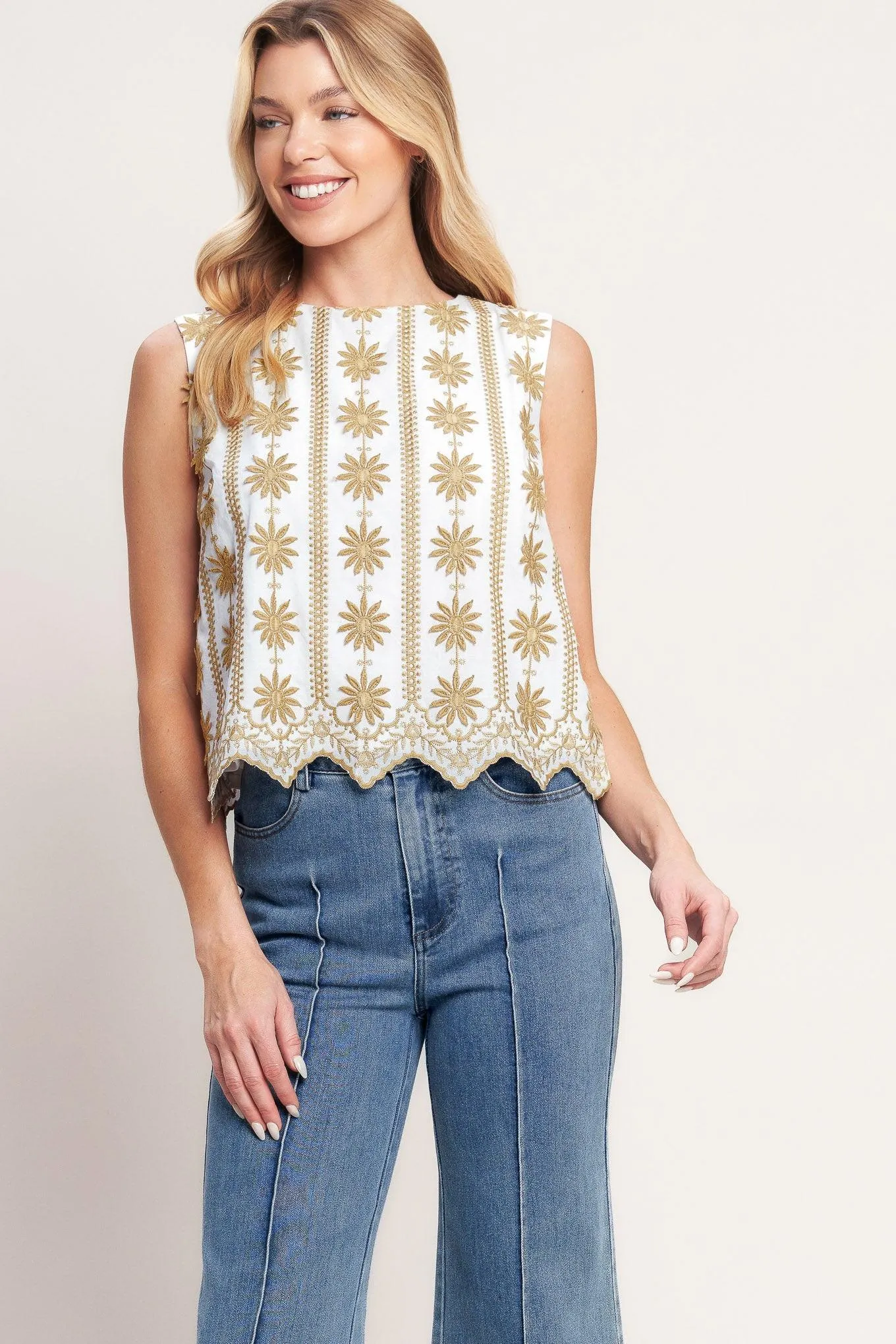 Sun-kissed Woven Embroidered Top sold by Zulily product image thumbnail 3