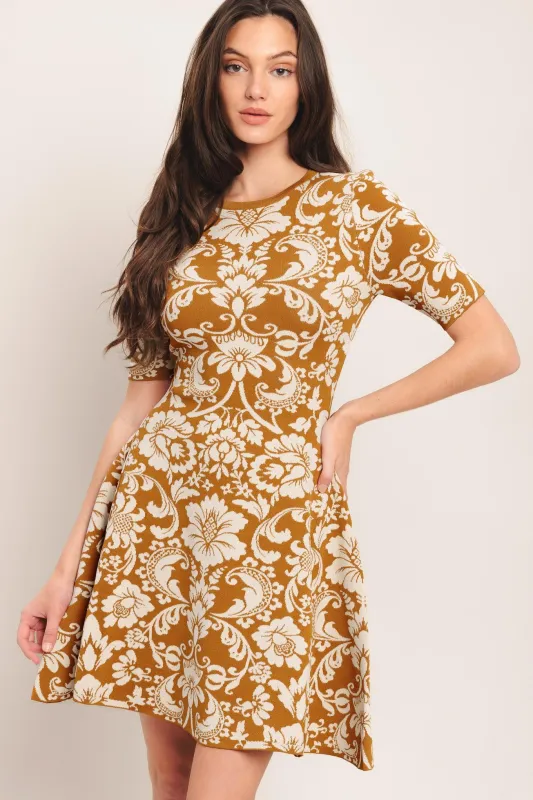 Amber Bloom Sweater Knit Mini Dress made by Flying Tomato