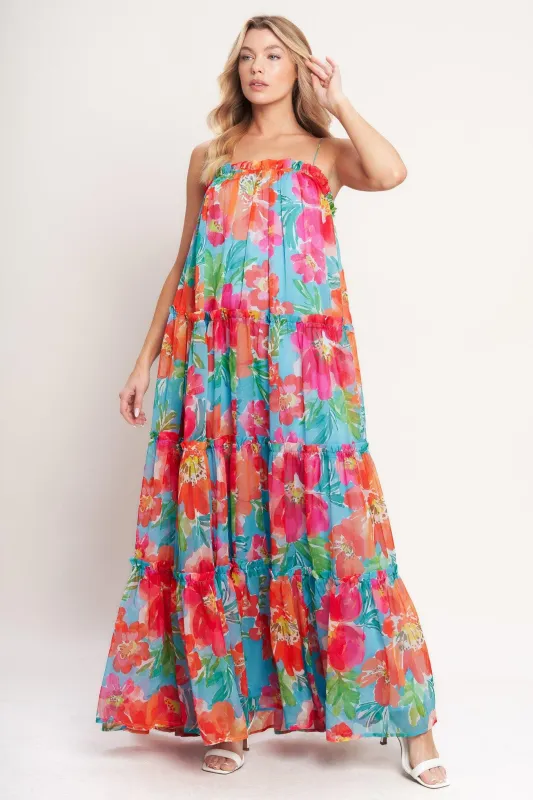 Tropical Daydream Woven Maxi Dress made by Flying Tomato