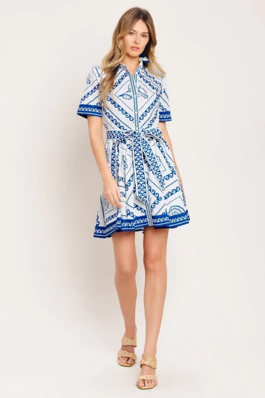 Island Polish Woven Mini Dress made by Flying Tomato