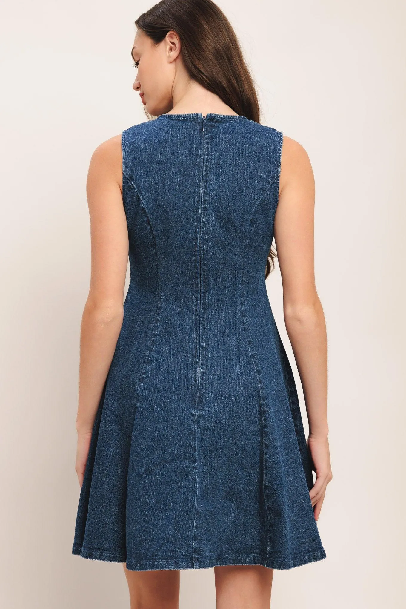 Indigo Flare Denim Mini Dress sold by Zulily product image thumbnail 2