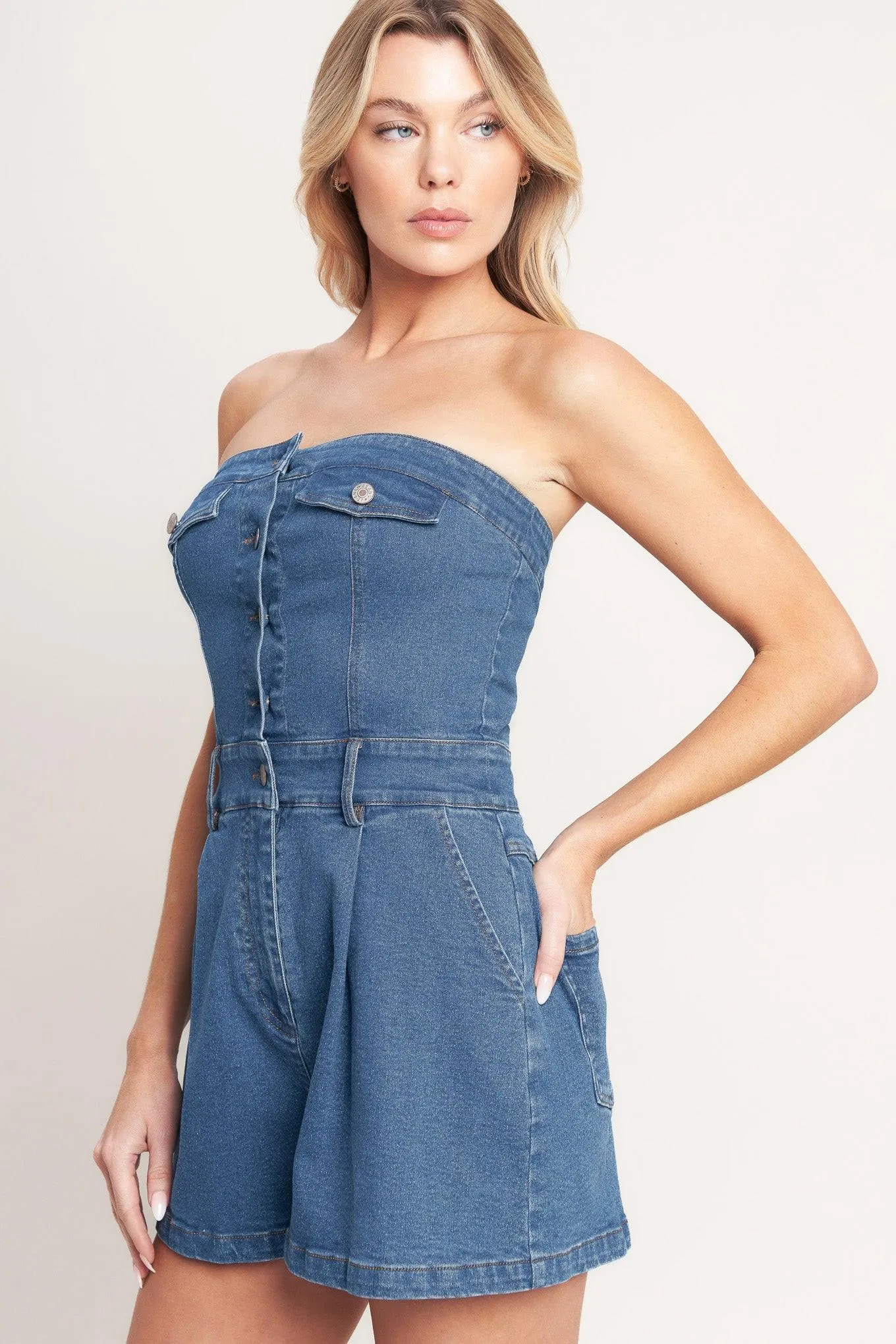 Weekend Crush Denim Romper sold by Zulily product image thumbnail 5