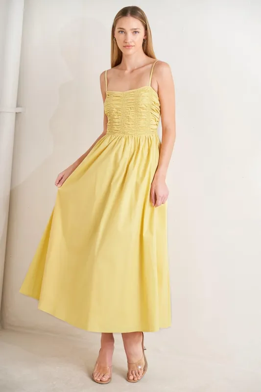 Lemon Kiss Woven Midi Dress made by Flying Tomato
