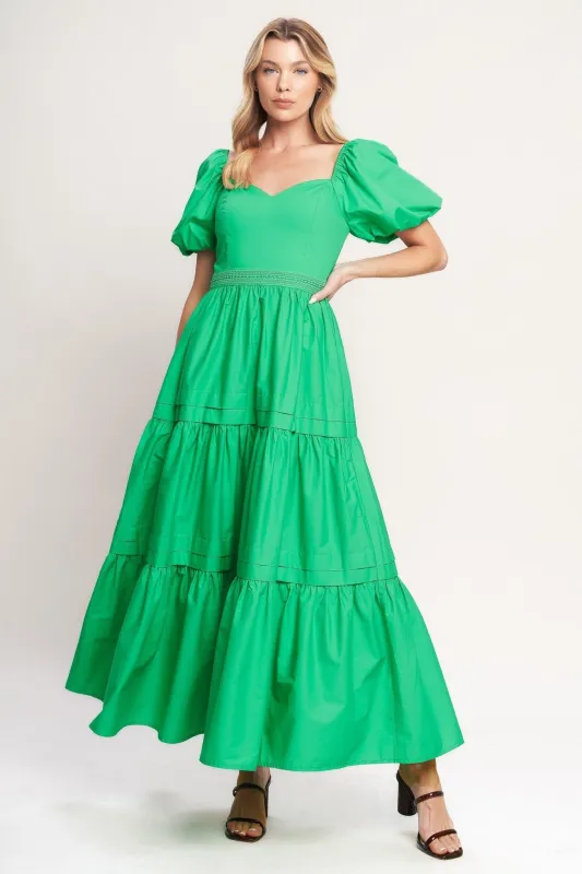 Sweet Verdant Woven Maxi Dress made by Flying Tomato