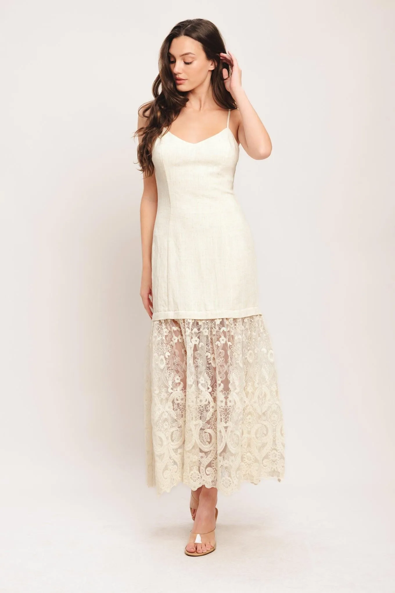 Milk Petal Woven Lace Midi Dress sold by Zulily product image thumbnail 5