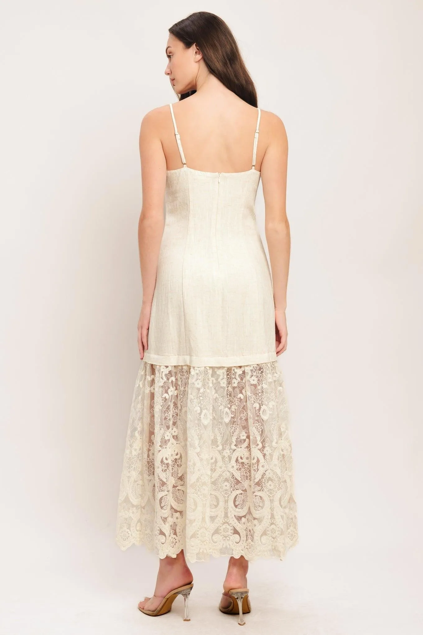Milk Petal Woven Lace Midi Dress sold by Zulily product image thumbnail 2