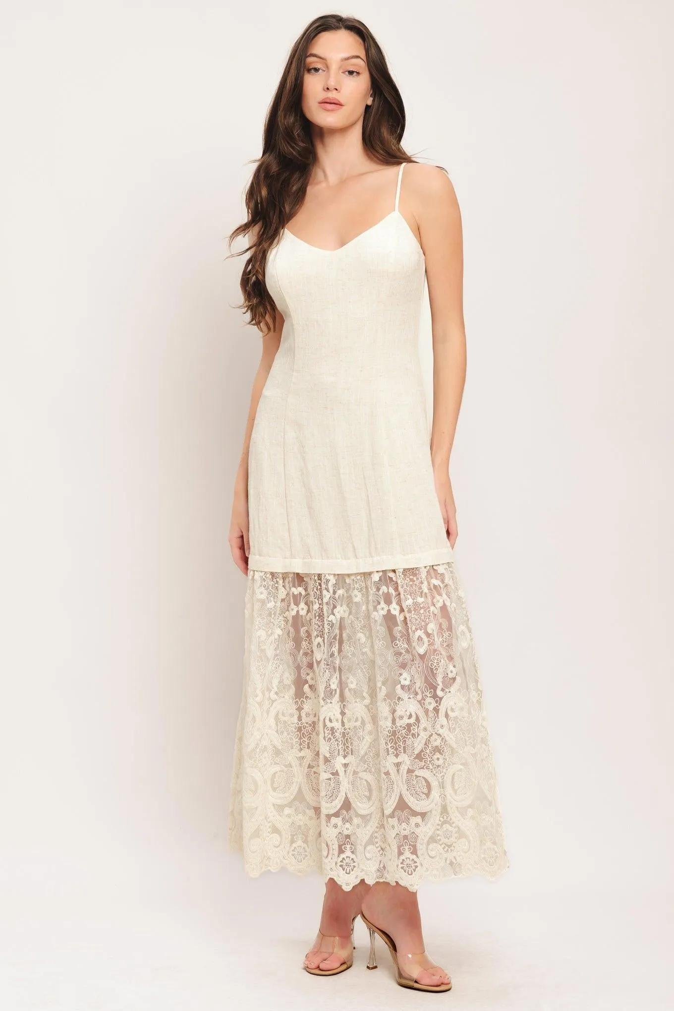 Milk Petal Woven Lace Midi Dress sold by Zulily product image thumbnail 3