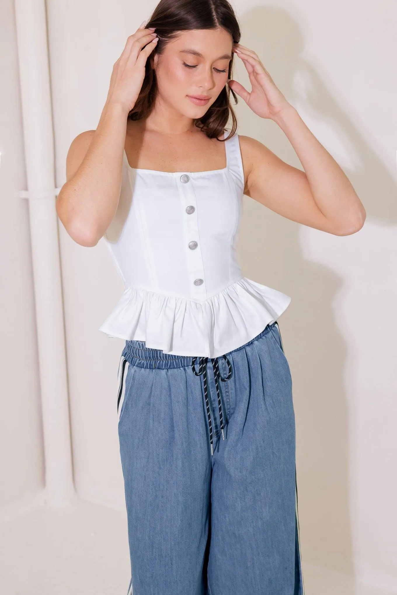 In This Moment White Woven Top sold by Zulily
