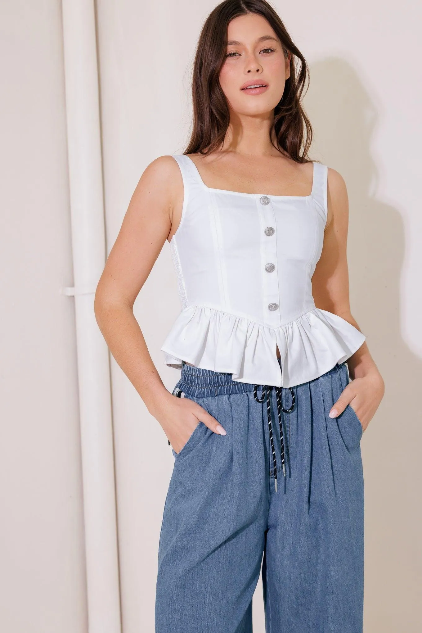 In This Moment White Woven Top sold by Zulily product image thumbnail 3
