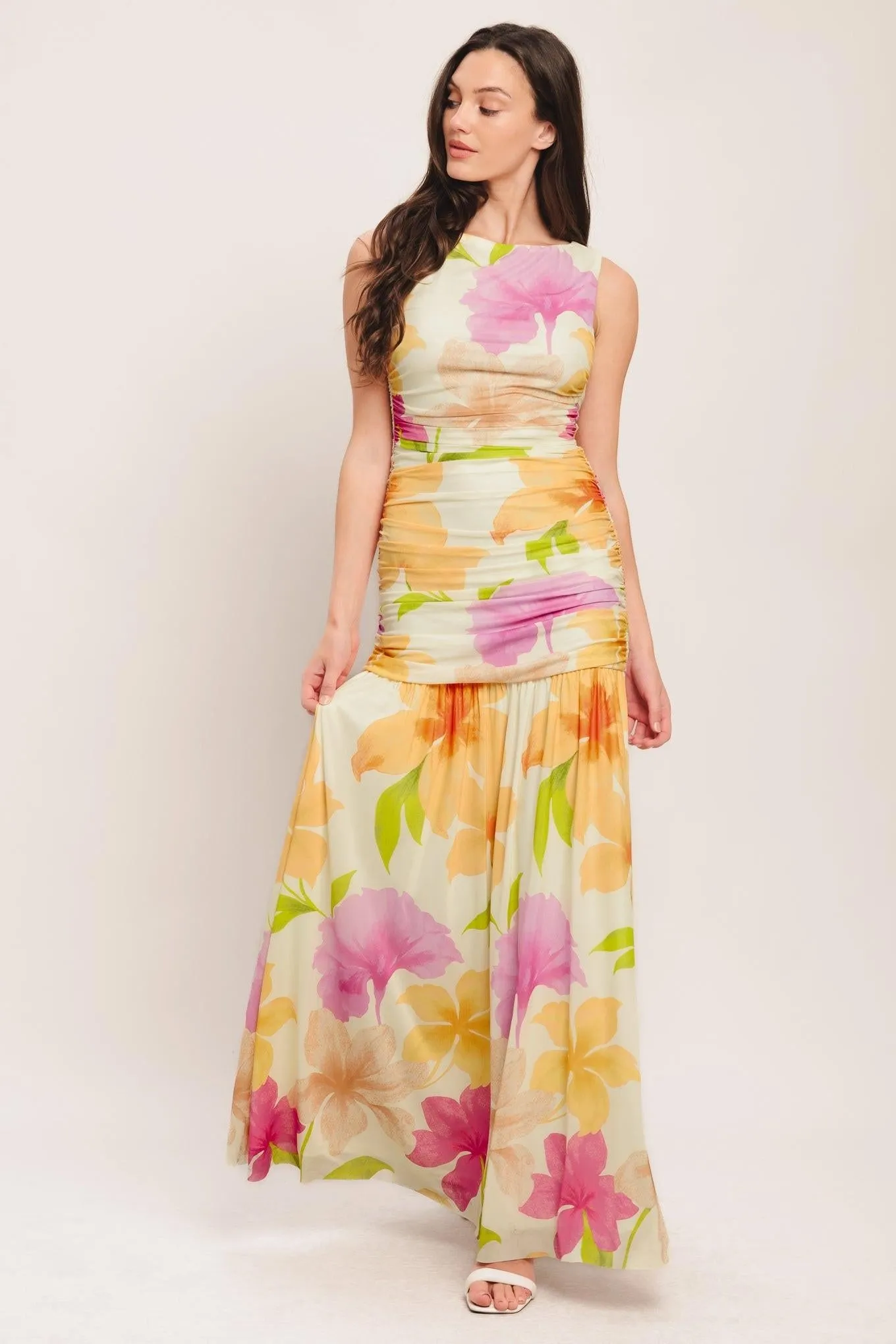 Warm Breeze Blooms Power Mesh Maxi Dress sold by Zulily