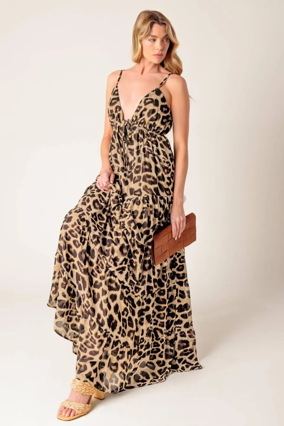 Beach Bum Leopard Woven Maxi Dress sold by Zulily product image thumbnail 3