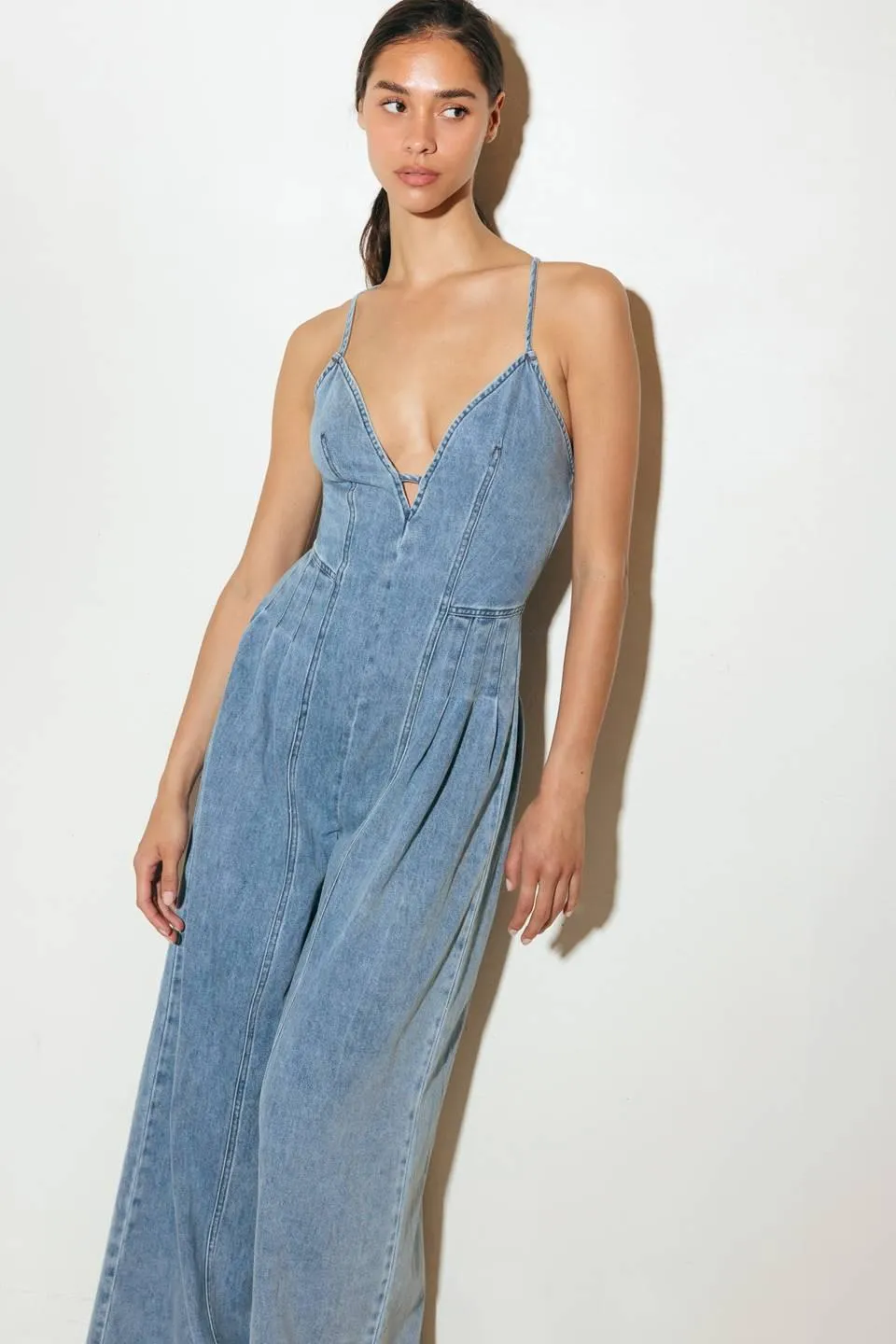 Eased Line Light Denim Jumpsuit sold by Zulily product image thumbnail 4