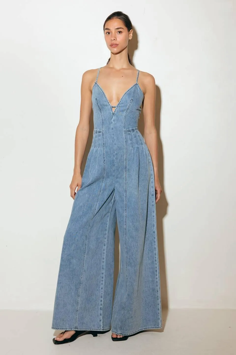 Eased Line Light Denim Jumpsuit sold by Zulily