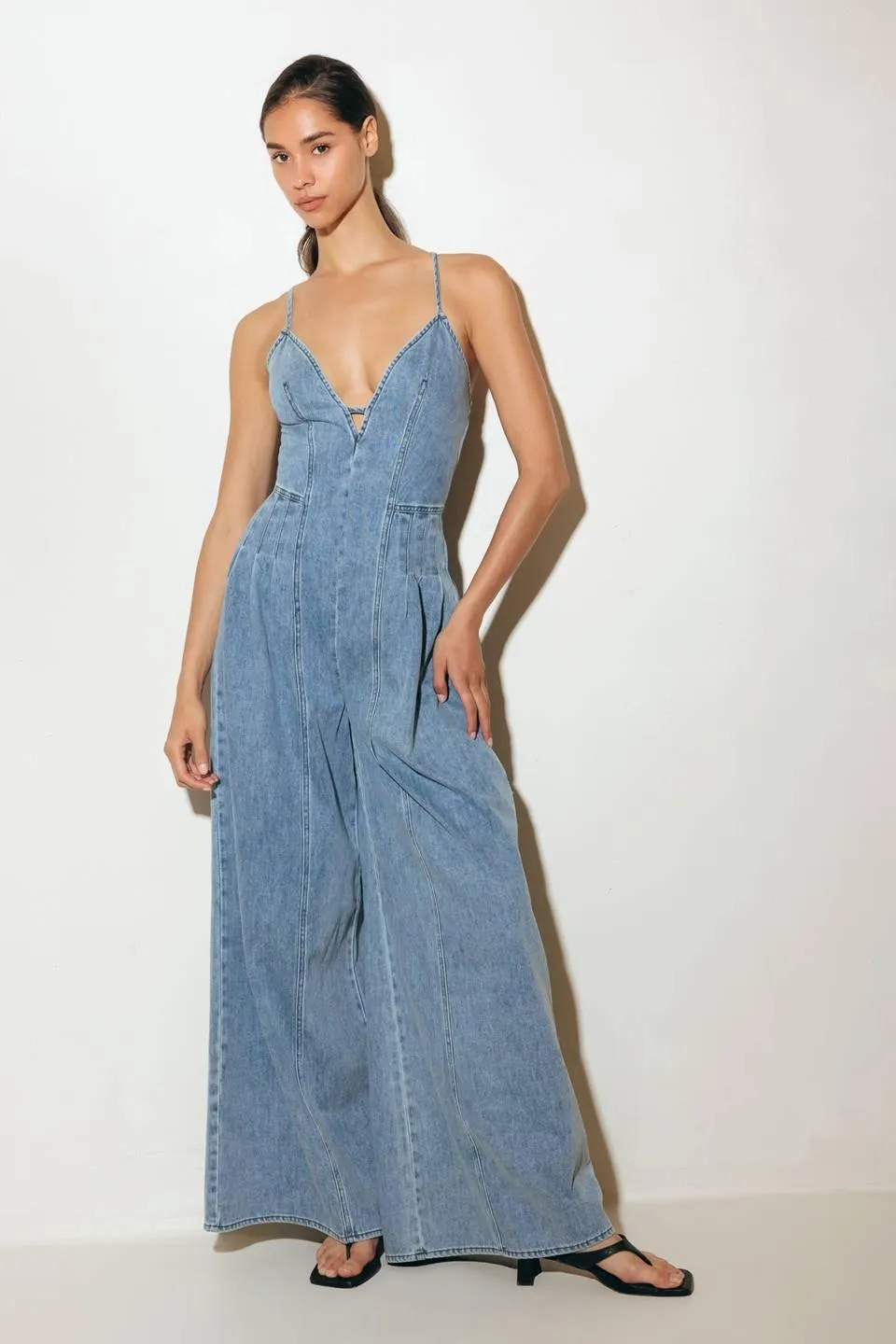 Eased Line Light Denim Jumpsuit sold by Zulily product image thumbnail 3