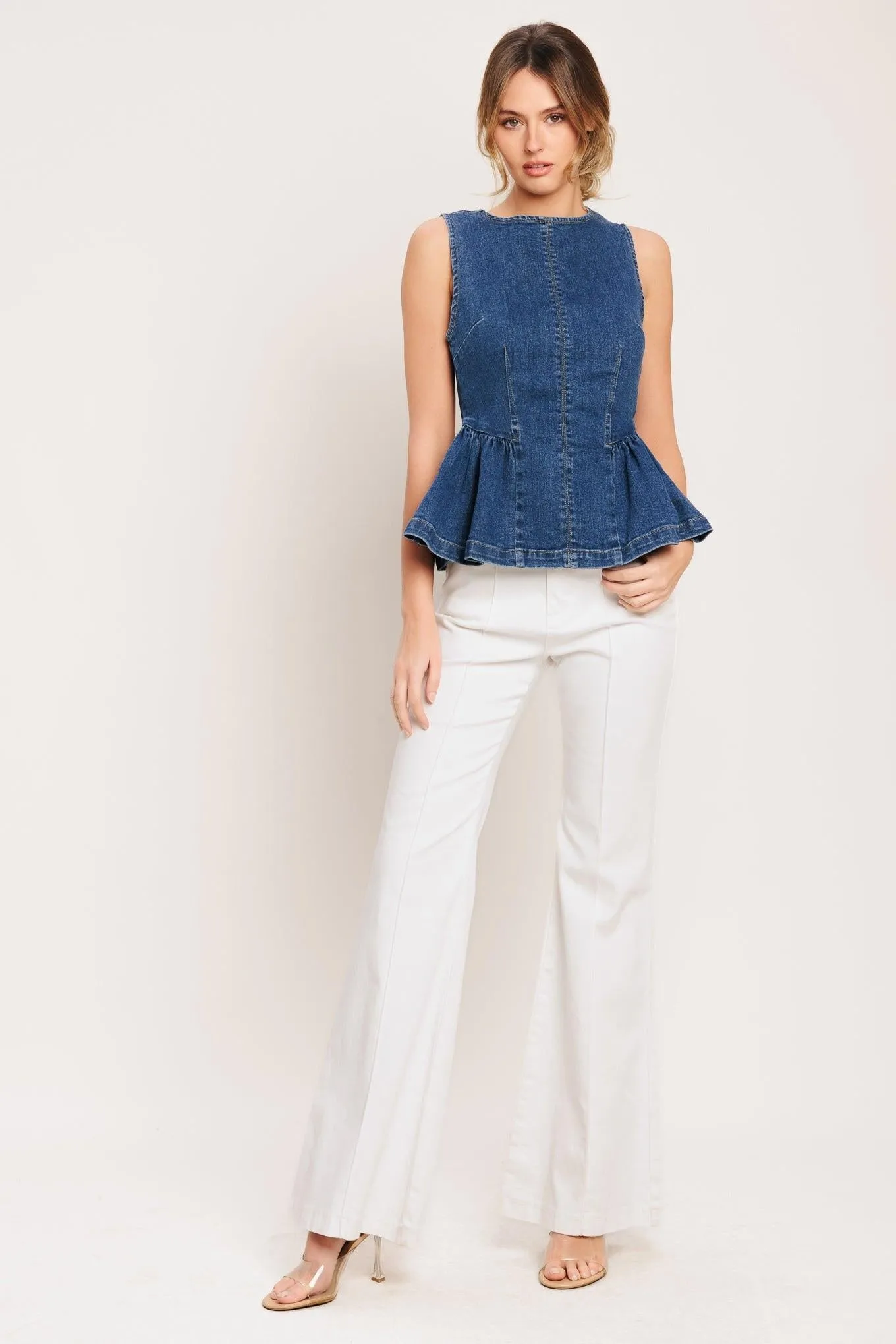 Modern Flounce Denim Top sold by Zulily product image thumbnail 5