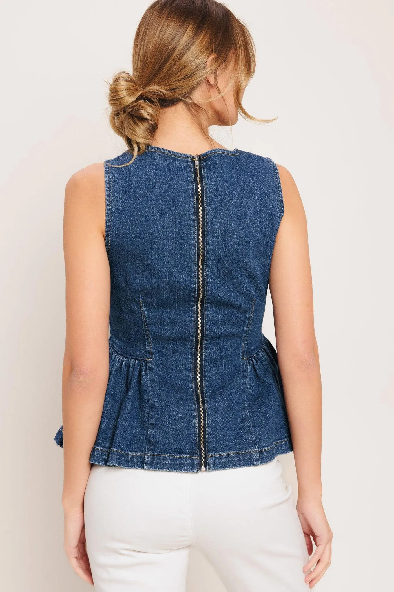 Modern Flounce Denim Top sold by Zulily product image thumbnail 2