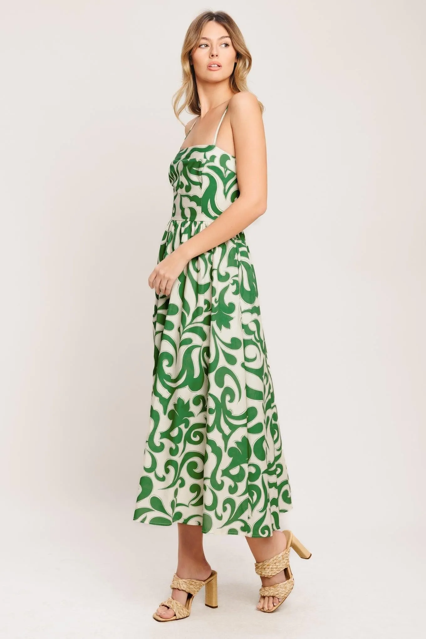 Art Nouveau Floral Woven Midi Dress sold by Zulily product image thumbnail 5