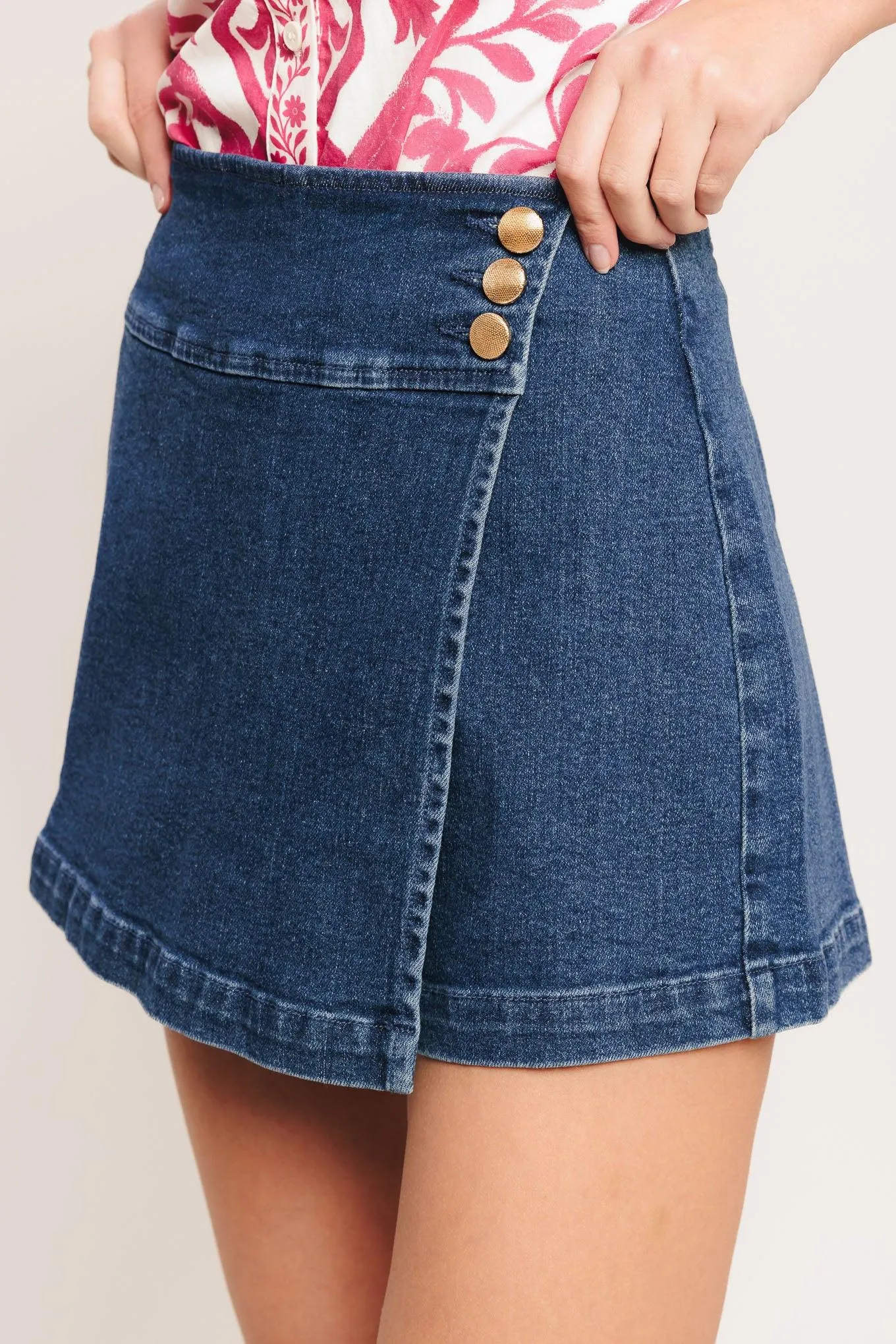Texture Play Denim Skort sold by Zulily product image thumbnail 4