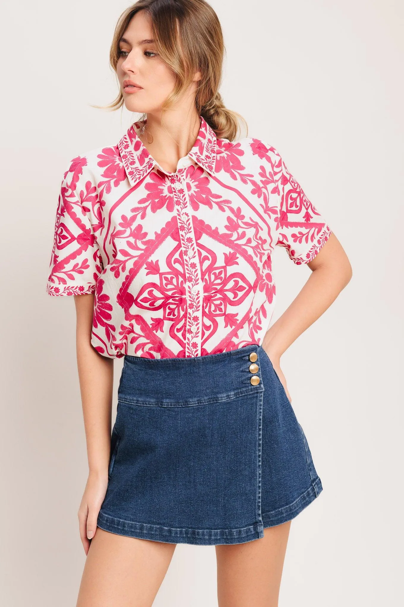 Texture Play Denim Skort sold by Zulily product image thumbnail 3
