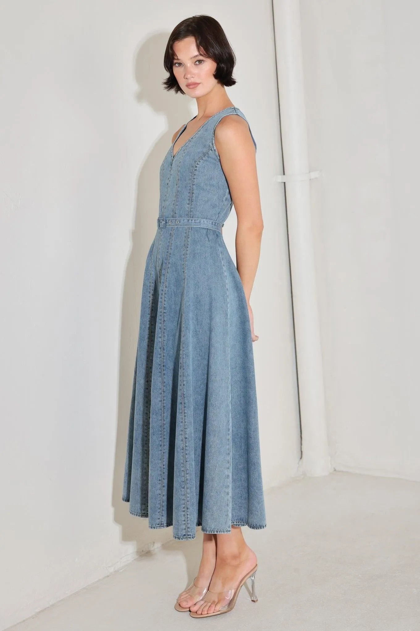 Simply Stunning Denim Midi Dress sold by Zulily product image thumbnail 3
