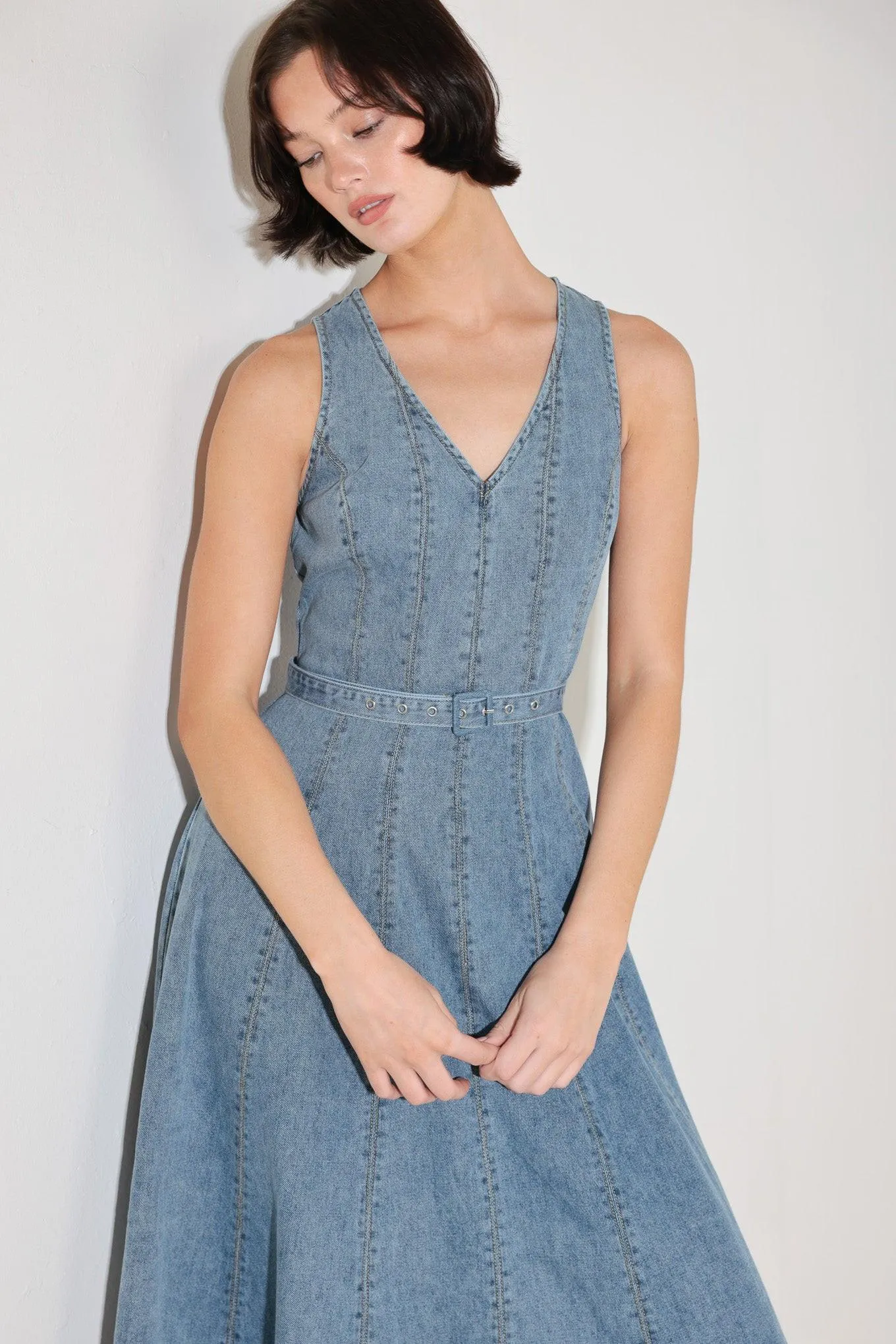 Simply Stunning Denim Midi Dress sold by Zulily product image thumbnail 4