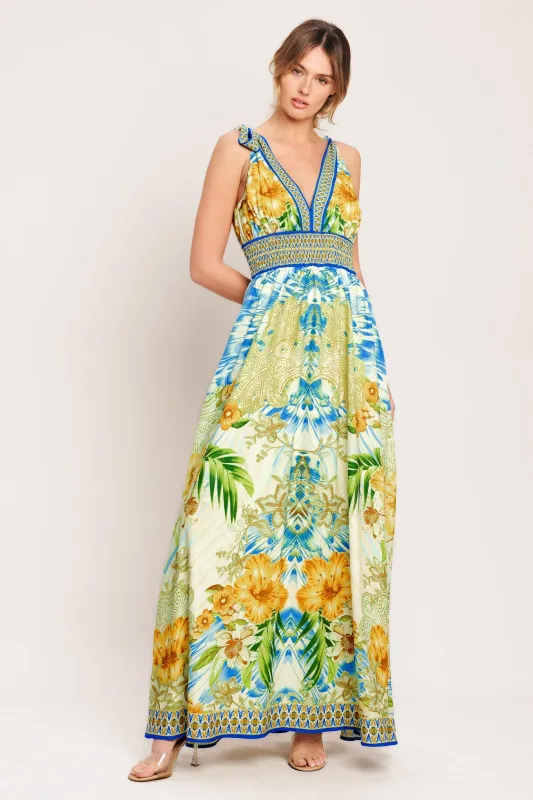 Resort Opulence Woven Maxi Dress made by Flying Tomato