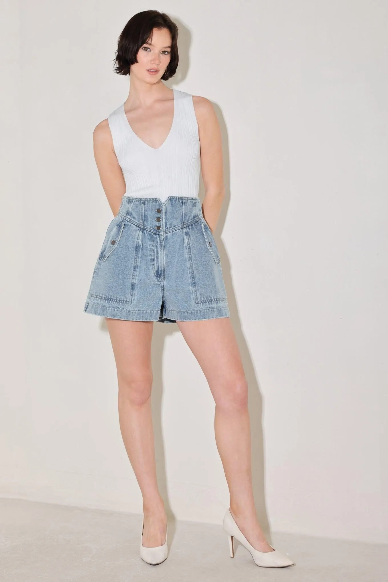 Sunlit Denim Moment Shorts sold by Zulily product image thumbnail 4