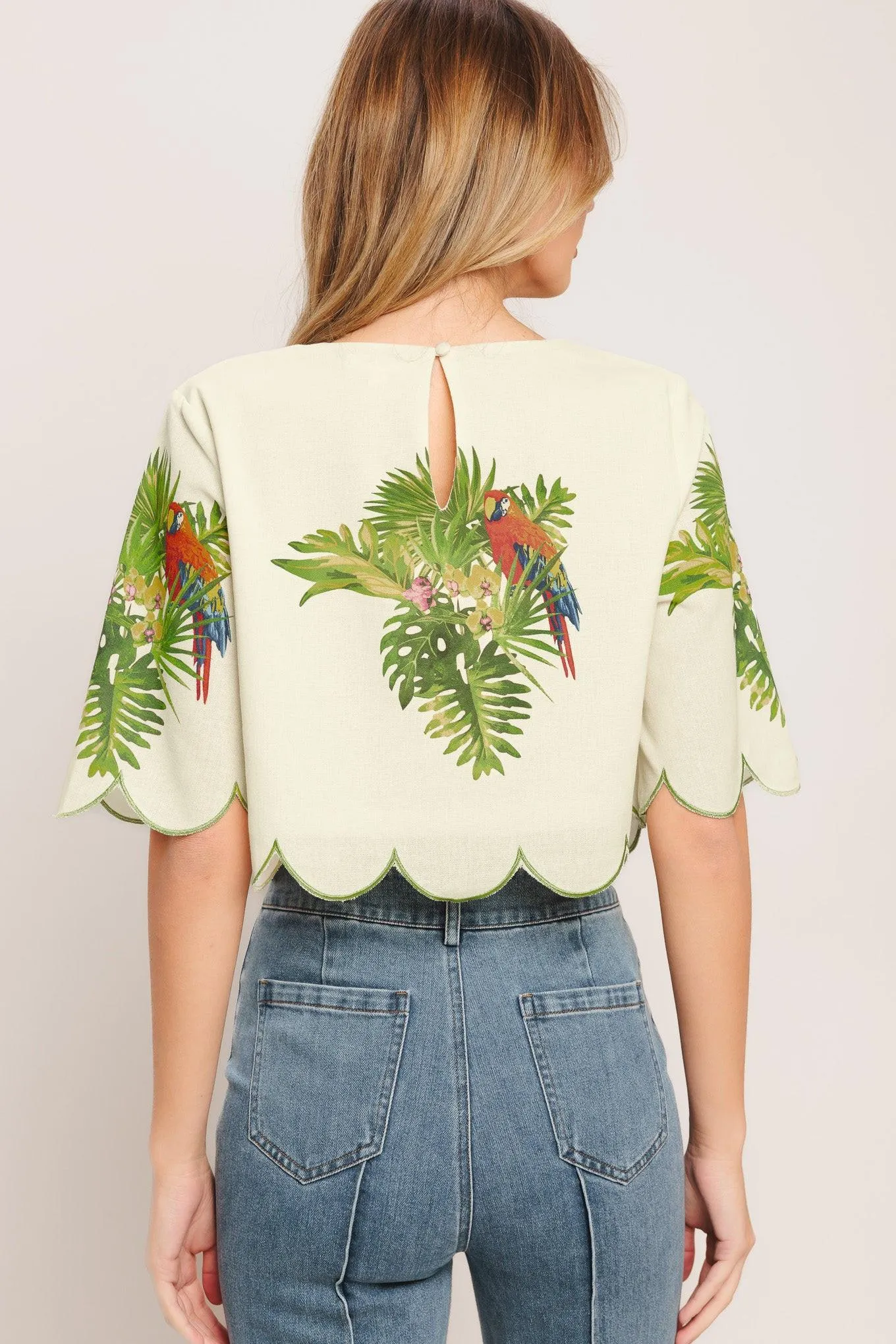 Island Elegance Woven Crop Top sold by Zulily product image thumbnail 2