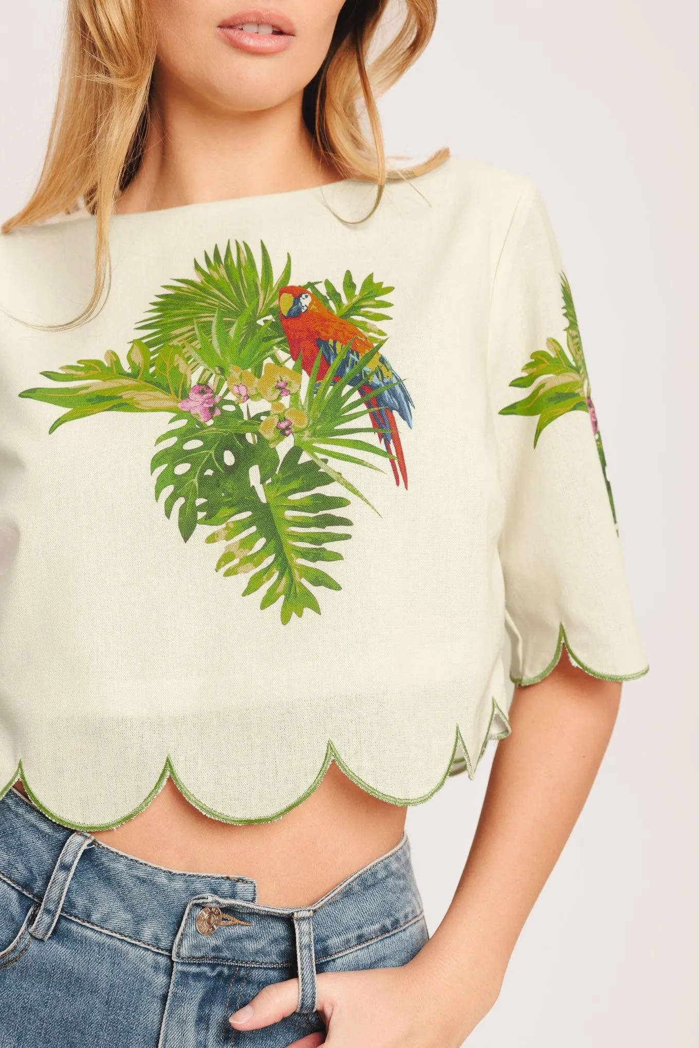 Island Elegance Woven Crop Top sold by Zulily product image thumbnail 4